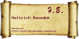 Haltrich Benedek névjegykártya
