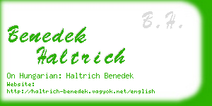 benedek haltrich business card